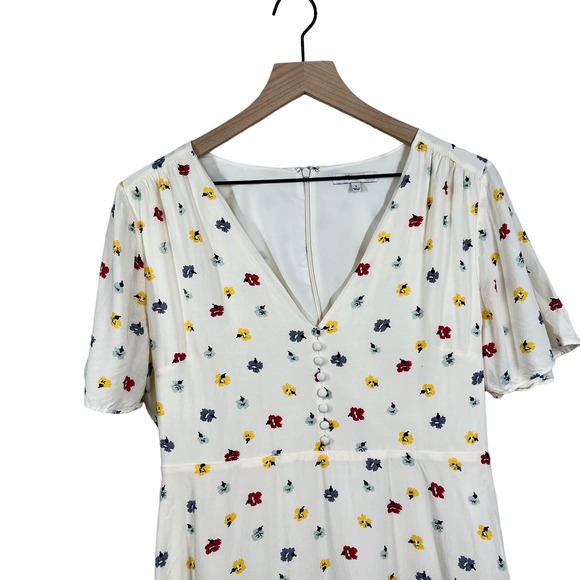 Madewell Orchard Flutter-Sleeve Dress in Confetti Floral Size 8 - Picture 4 of 9